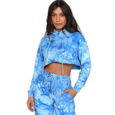 China QUICK DRY traje deportivo ladies fashion tie dye sportswear suit ropa de deporte casual hooded mujer for sale