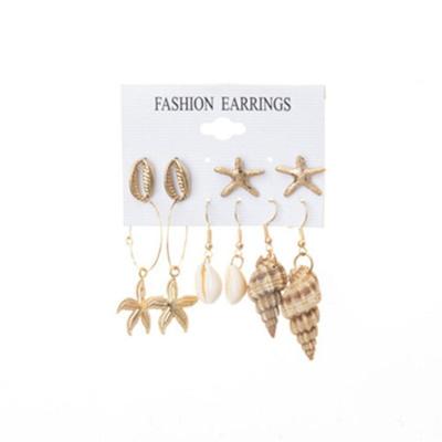 China 2021 aretes-y-accesori de por cute shell mayor women's fashion earrings marine women's earrings set creative starfish for sale