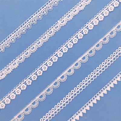 China Small Size Water Soluble Viable Milk Fiber Lace Trim For Decorative Lingerie Embroidery Lace Trim Border Guipure Lace Trim For Dress for sale