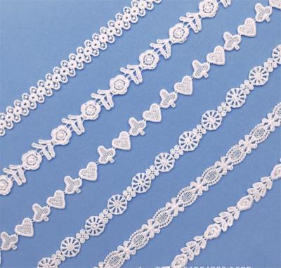 China New Arrival Water Soluble Milk Fiber Lace Trim Embroidery Lace Viable Trim For Lingerie Decorative Guipure Lace Trim For Garment for sale