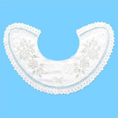 China large 3D organza neckline applique trim guipure neck lace trims seam applique embroidered lace collar applique for dres for sale