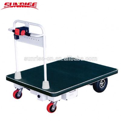 China Industrial Four Wheel 400kg Warehouse Handing Equipment Hand Trolley Electric Hand Trolley for sale