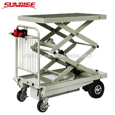 China Industrial Electric Platform Cart With Double Scissor Lift for sale