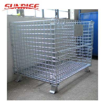 China Folding Transport Roll Container, Cage, Warehouse Trolley, Storage Box, Metal Mesh Logistics Cart 50x50 50x100mm Wire for sale