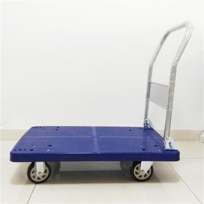 China Hand Folding Trolley Widely Use 300kg Plastic Hand Trolley Platform Small Trolley Foldable Hand Truck With Disgusting Nylon Tires for sale