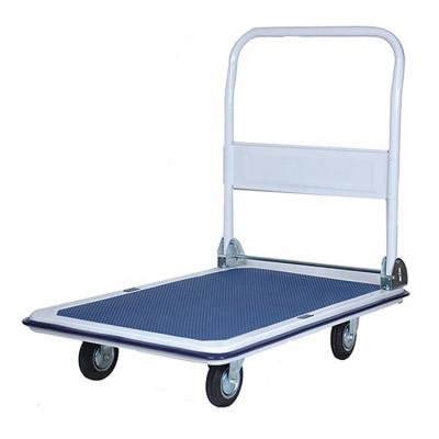 China Easy Moving / 300kgs Capacity Folding Hand Cart Foldable Easy Mobile Warehouse 4 Wheels Wheels Hand Truck for sale