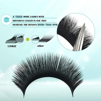 China Natural Russian Mixed Lashes Volume Eyelash Extensions 0.05mm D Curl 8-15mm Easy Fan Whips Fast Blooming Self Fanning Individual Lashes for sale