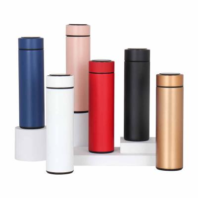 China Amazon Viable Success Double Wall Led Temperature Display Vacuum Flask Smart Stainless Steel Water Bottle With Filter for sale