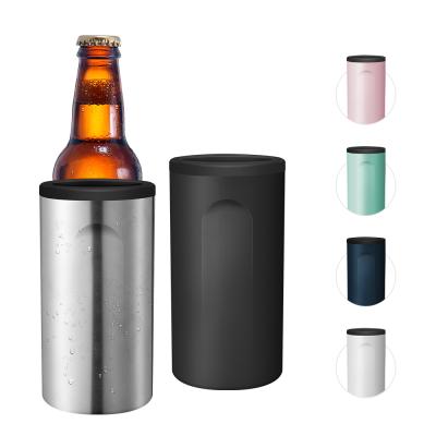 China Sustainable Hot Sales Amazon Beverage 304 Beer Can Cooler Stainless Steel Dual Wall Shaped Box Cooler Cola for sale