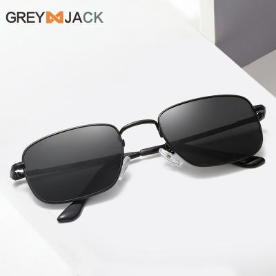 China Square UV400 Fashion Sunglasses Small Frame Sunglasses Retro Polarized Metal Shades Sunglasses Personalized for sale