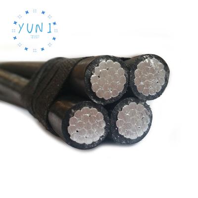 China Copper YUNI  ASTM standard 600V 1/0 2/0 awg 336.4 overhead abc support core system cable for sale