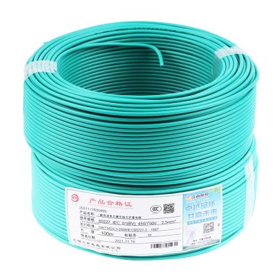 China Cable Protection YUNI  1.5mm 2.5mm 4mm 6mm building pvc insulation copper electricity electrical cable wire for sale