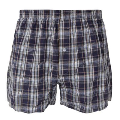 China Black Elastic Underpants Men's Black Elastic Bottoms Woven Boxers Casual Style Anti-wrinkle 100% Cotton Plaid Shorts for sale