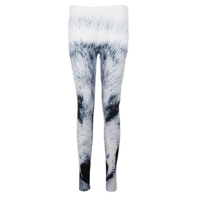 China Custom Made Soft Breathable Plus Size Polyester Yoga Pants Girl's Sweatpants Wolf Printed Ladies Sports Legging for sale