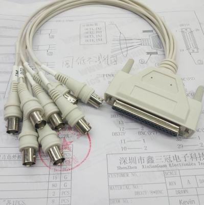 China Customized Copper Cable 4E1 BNC 8 Cable Sub D 37 Pin Female To X BNC Coaxial Cable For Router Music Equipment System Custom Length for sale