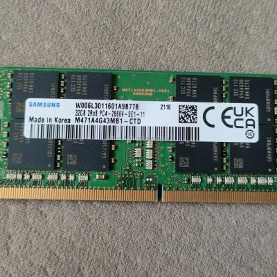 China Original brand new LAPTOP stock DDR4 32GB 2RX8 PC4-2666V DDR4 32GB SODIMM notebook memory module M471A4G43MB1-CTD for sale