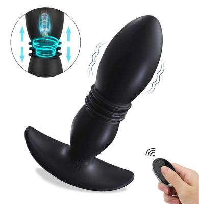 China Silicone Vibrator Rechargeable Waterproof Male Prostate Massager Plug G Spot Lubricant Anal Sex for sale