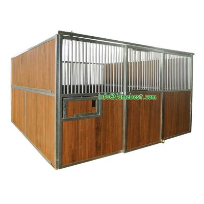 China Luxury Pine Horse Box Bamboo Sliding Stalls with Front Doors for sale