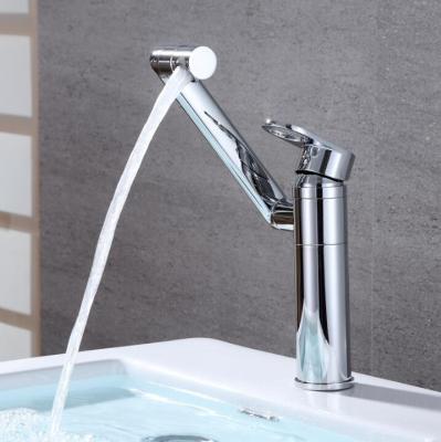 China Metered Faucets All Copper Bathroom Faucet Hot And Cold Water Mixer 360 Degree Rotation Lavatory Counter Basin Faucets for sale