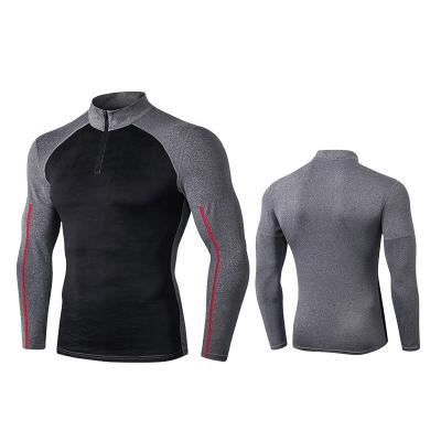 China Antibacterial Men Sport Fitness Bodybuilding Gym T-shirt Compression Shirts Sport Wear for sale