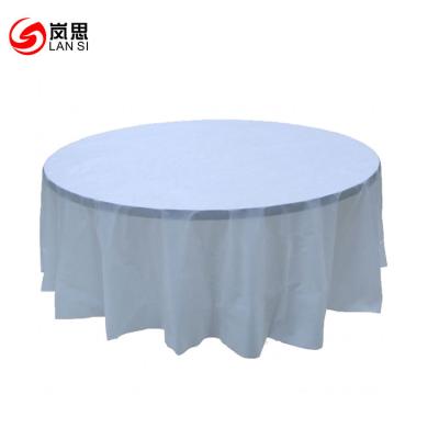 China Oilproof 12 Pack 84inch PEVA Round Plastic Table Cover Party White Tablecloth for sale