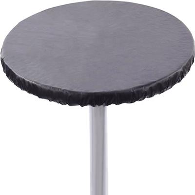 China Oilproof Round Vinyl Tablecloth With Elastic Plastic Edge And Flannel Backing Party Table Cover for sale