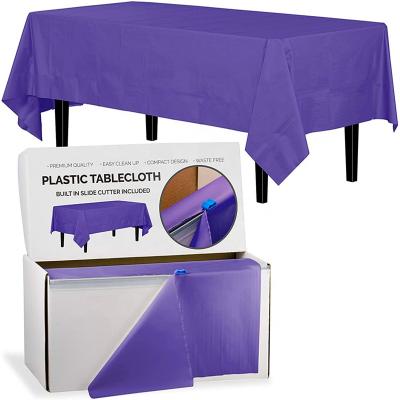 China Best Selling Oilproof 54in x 300 Feet Plastic Table Cover Roll With Convenient Slide Cutter for sale