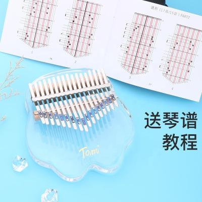 China Cartoon Tomi 17 Inch Cartoon Piano Crystal Portable Key Kalimba Musical Instrument For Beginner for sale