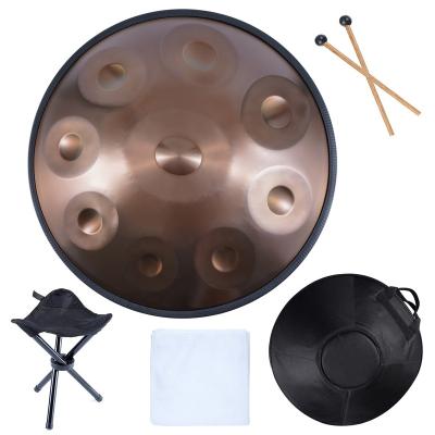 China ABS Hand Pan Instrument 9 Inch Pan Drum 22 Tone Stainless Steel Musical Tongue Drum Steel Hand Pan Drum for sale