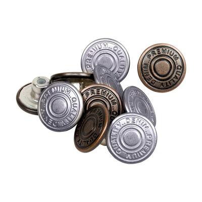 China Sustainable Custom Jeans Button Jeans Metal Button Fashion High End Brass Metal Button for sale