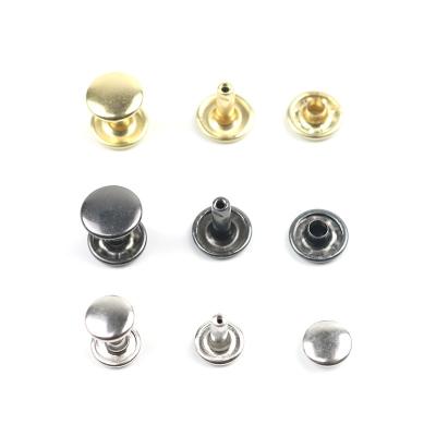 China Custom Brass Decorative Silver Black Rivet Double Waist Hat Rivet Stud Gold Nickel Free For Craft Bag Shoe Leather Handbag for sale