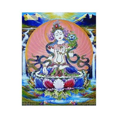 China Religion & Installation Art Low Price Sale Hand Painted Tibetan White Tara Thangka Buddha Model for sale