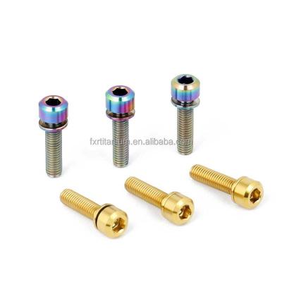 China Titanium Alloy Factory Directly Sale All Kinds M6 Hexagon Plug Colored Titanium Screws Modified Retrofitting Mountain Bike for sale