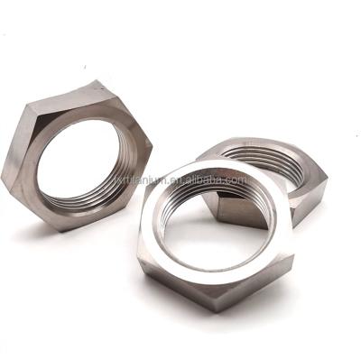 China Heavy Industry Customized Ti6Al4V Titanium Grade 5 Thin Hex Nut For Industrial Motorcycle Automotive Chemical Bicycle Other Fields for sale