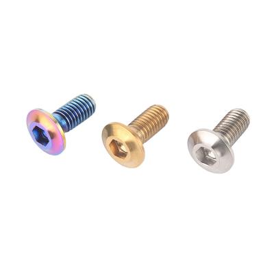 China Titanium Alloy Factory Custom Caliber Road Bike Brake Block Fixing M5*14mm Titanium Screws for sale