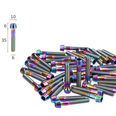 China Industry Customized GR5 Titanium Cone 6 Point Screw Motorcycle Inner Modification for sale