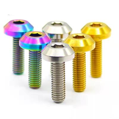 China High Strength And Corrosion Resistance Factory Customized Ti6Al4V Grade 5 Pan Head Disc Knob Torx Titanium m6 Bolts For Motorcycle for sale