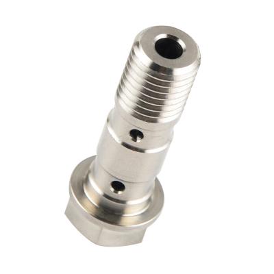 China High Strength And Corrosion Resistance GR5 Factory Customized Titanium Banjo Bolts M10 *30 mm Dual For Dual Line Hydraulic Brake Systems for sale