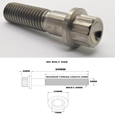 China Motorcycle Customized Colorful Grade5 Motorcycle Titanium m8x32 m7x32 12 Point Head Flange Bolts for sale