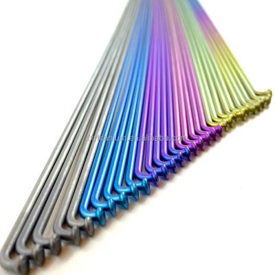 China Bike high quality Gr5 pillar mtb bmx kids bike mountain bicycle colorful rainbow oil-slick titanium plated twist spoke for sale