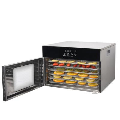 Chine LED Touch Adjustable Digital Timer and Temperature Display Control Food Dehydrator with 6 Stainless Steel Trays à vendre