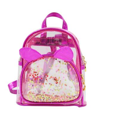 China Polyester School Bags Kids Backpack Transparent Animal School Bags For Girls PVC for sale