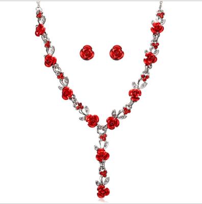 China European and American High-Grade Diamond Necklace 2 Atmosphere FASHION Bride Jewelry Sets for sale