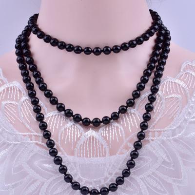 China CLASSIC fashion women beaded multilayer glass beaded necklace long sweater chain beaded necklace for sale