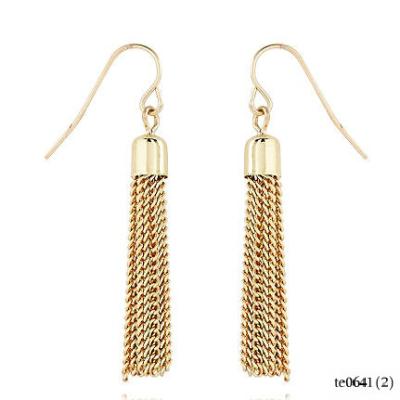 China Other Hot Sale Metal Tassel Earrings Girls Colorful Gemstone Chain Dangle Earrings Fashionable Dangling Earrings for sale