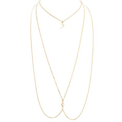 China ALLOY Layered Drop Moon Body Chain Pendant Jewelry for sale