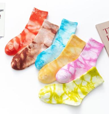 China 2020 Autumn New Girls' Socks Viable Big Kids Trend Fashion Tie Dye Children's Socks for sale