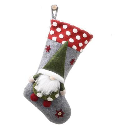 China Viable Christmas Decorations 20 Inch Lambswool Three-Dimensional Elf Doll Christmas Faceless Socks for sale