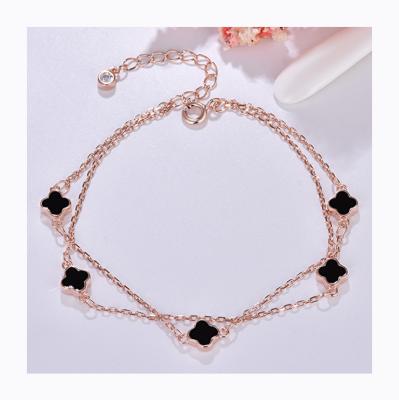 China 925 Silver Sliver 925 New Arrivals Four Leaf Clover Bracelet Christmas Gift 2019 for sale