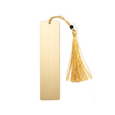 China Europe Engravable Sublimation Blank Brass Metal Bookmark With Tassel Pendant for sale